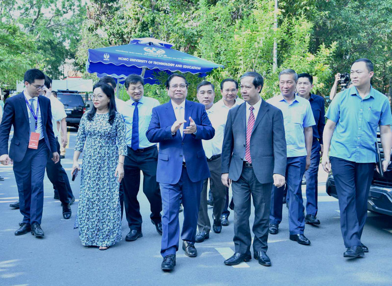 Thủ tướng Phạm Minh Chính tới dự Ngày hội Khởi nghiệp Quốc gia của học sinh, sinh viên lần thứ 7 (Ảnh: THANH GIANG).