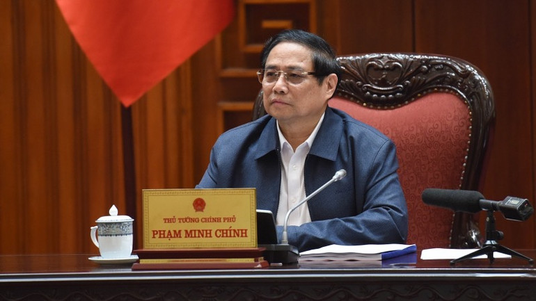 Thủ tướng Phạm Minh Chính phát biểu ý kiến kết luận Phiên họp. (Ảnh: TRẦN HẢI)