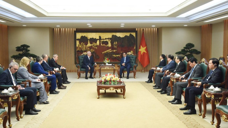 Quang cảnh buổi tiếp. (Ảnh: TRẦN HẢI)