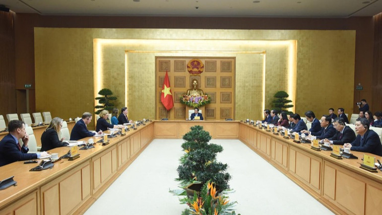 Quang cảnh buổi tiếp (Ảnh: TRẦN HẢI).