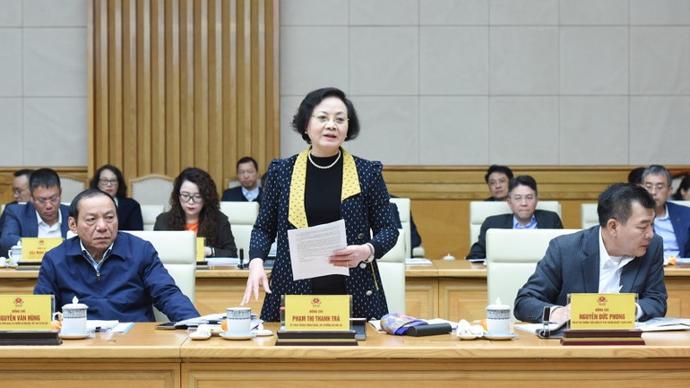 Bộ trưởng Nội vụ Phạm Thị Thanh Trà phát biểu ý kiến tại Hội nghị. (Ảnh: TRẦN HẢI) Bộ trưởng Nội vụ Phạm Thị Thanh Trà phát biểu ý kiến tại Hội nghị. (Ảnh: TRẦN HẢI)