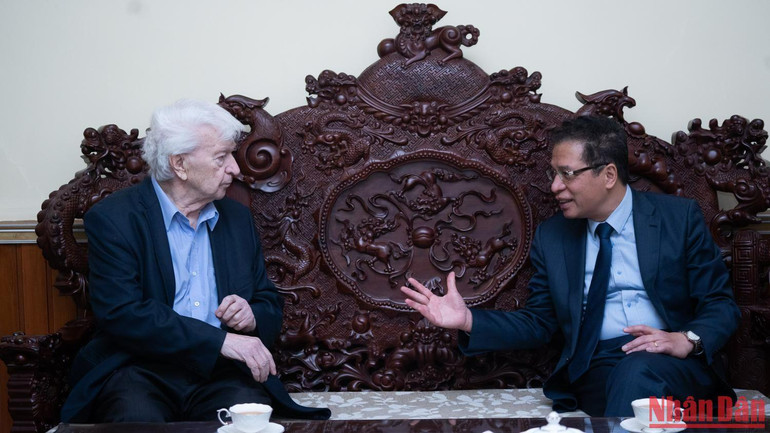 Quang cảnh buổi tiếp, thảo luận. (Ảnh: Thanh Thể) Quang cảnh buổi tiếp, thảo luận. (Ảnh: Thanh Thể)