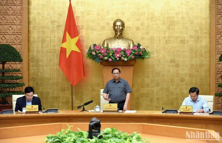 Thủ tướng Phạm Minh Chính chủ trì phiên họp Chính phủ chuyên đề về xây dựng pháp luật tháng 11. (Ảnh: Trần Hải) Thủ tướng Phạm Minh Chính chủ trì phiên họp Chính phủ chuyên đề về xây dựng pháp luật tháng 11. (Ảnh: Trần Hải)