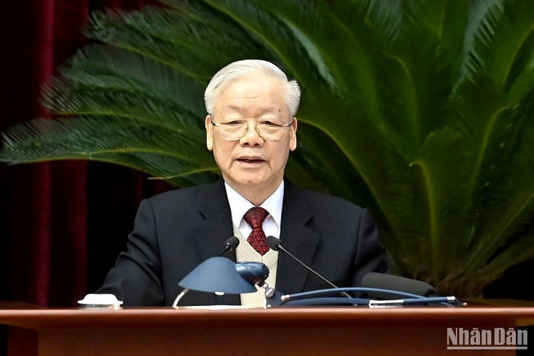 Tổng Bí thư Nguyễn Phú Trọng phát biểu tại hội nghị.