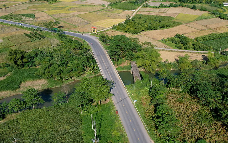 Địa điểm Cầu Cả, ảnh chụp từ trên cao, nơi diễn ra trận đánh quyết liệt giữa quân ta và quân Pháp cách đây 76 năm.