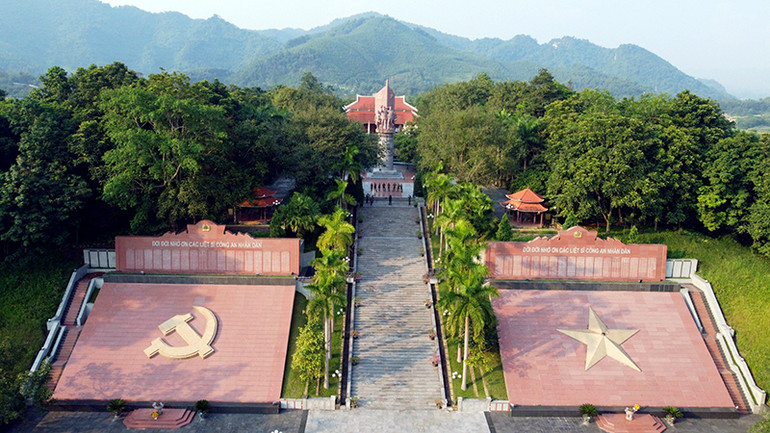 Toàn cảnh Khu di tích Nha Công an Trung ương (ảnh chụp từ trên cao).