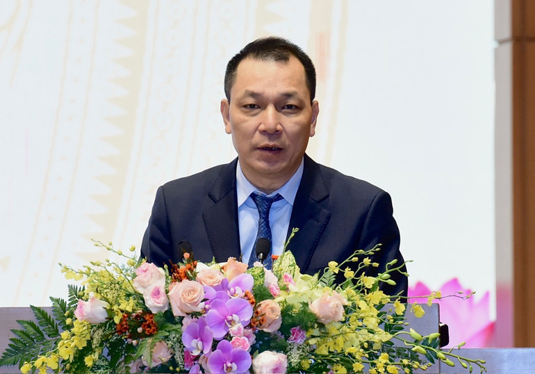 Chủ tịch Tập đoàn Điện lực Việt Nam (EVN) Đặng Hoàng An phát biểu.