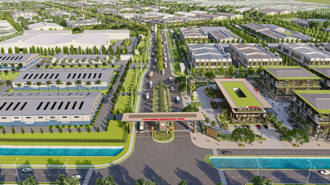 Phối cảnh dự án khu công nghiệp Tam Dương I, khu vực 2 sau khi hoàn thành. Phối cảnh dự án khu công nghiệp Tam Dương I, khu vực 2 sau khi hoàn thành.