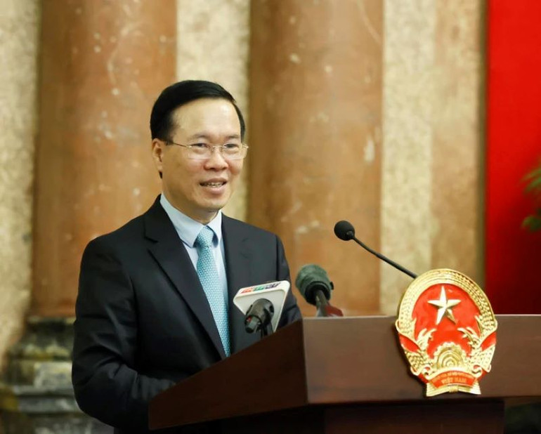 Chủ tịch nước Võ Văn Thưởng phát biểu. Chủ tịch nước Võ Văn Thưởng phát biểu.