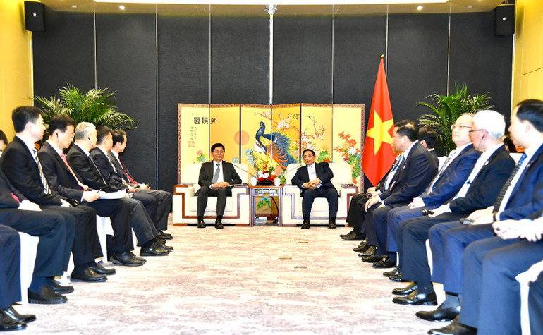 Quang cảnh buổi tiếp. (Ảnh: THANH GIANG)