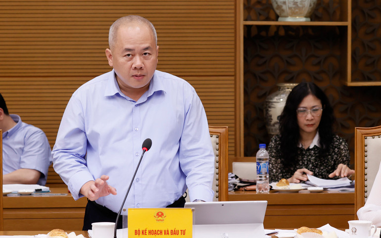 Lãnh đạo Bộ Kế hoạch và Đầu tư phát biểu ý kiến tại cuộc họp.