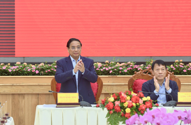 Thủ tướng Phạm Minh Chính chủ trì Hội nghị Đảm bảo an ninh, trật tự phục vụ phát triển kinh tế-xã hội các tỉnh Tây Nguyên. (Ảnh: Thanh Giang)