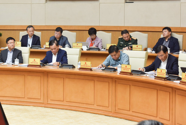 Các Thành viên Chính phủ tham dự phiên họp. (Ảnh: Trần Hải)