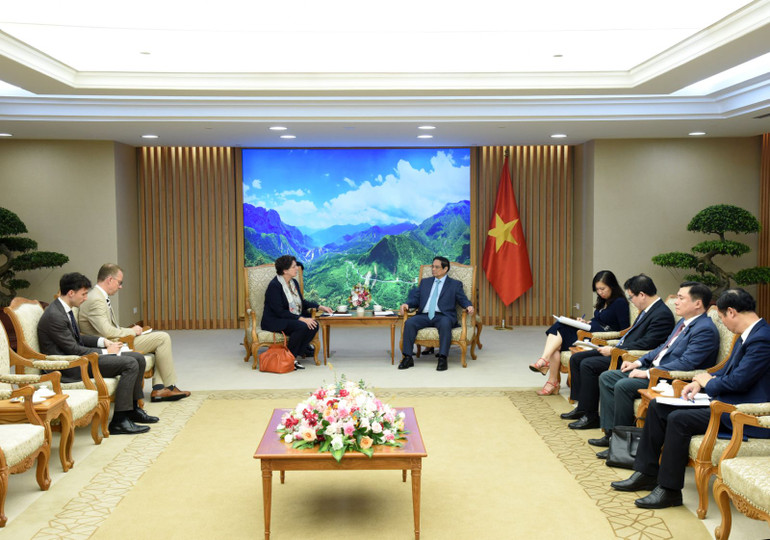 Quang cảnh buổi tiếp. (Ảnh: Trần Hải)