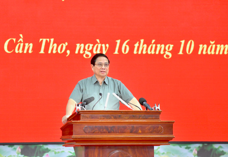 Thủ tướng Phạm Minh Chính phát biểu ý kiến tại Hội nghị. (Ảnh: Thanh Giang)