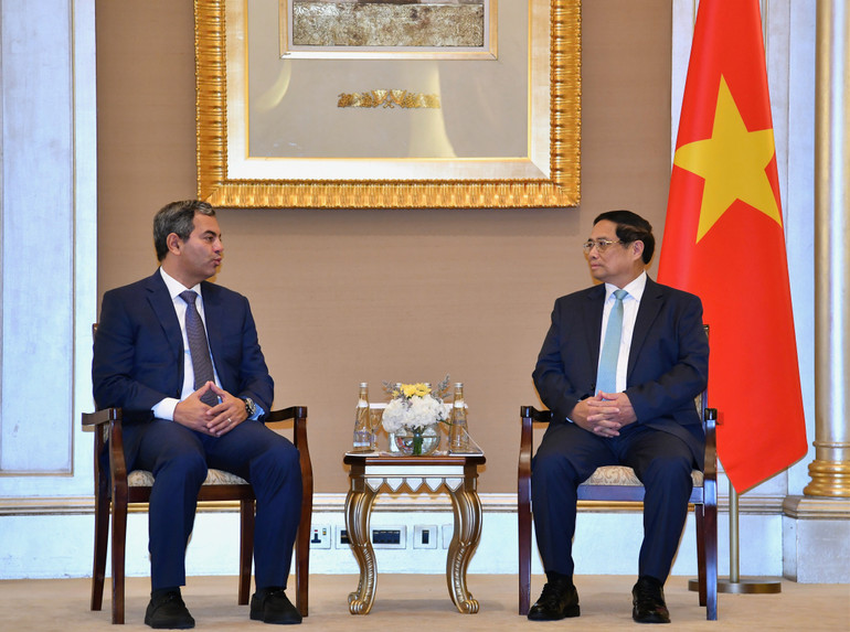 Thủ tướng Phạm Minh Chính và ông Tamer Wagih Salem, Chủ tịch Tập đoàn Prime Group (Ảnh: Thanh Giang).