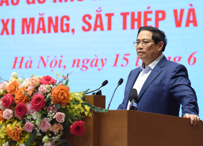 Thủ tướng Phạm Minh Chính phát biểu ý kiến tại Hội nghị. (Ảnh: TRẦN HẢI)