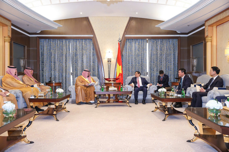 Quang cảnh buổi tiếp (Ảnh: NHẬT BẮC/VGP).