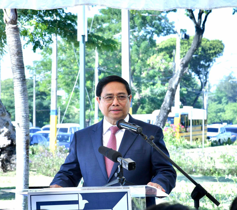 Thủ tướng Chính phủ Phạm Minh Chính phát biểu ý kiến tại buổi lễ (Ảnh: Thanh Giang). Thủ tướng Chính phủ Phạm Minh Chính phát biểu ý kiến tại buổi lễ (Ảnh: Thanh Giang).