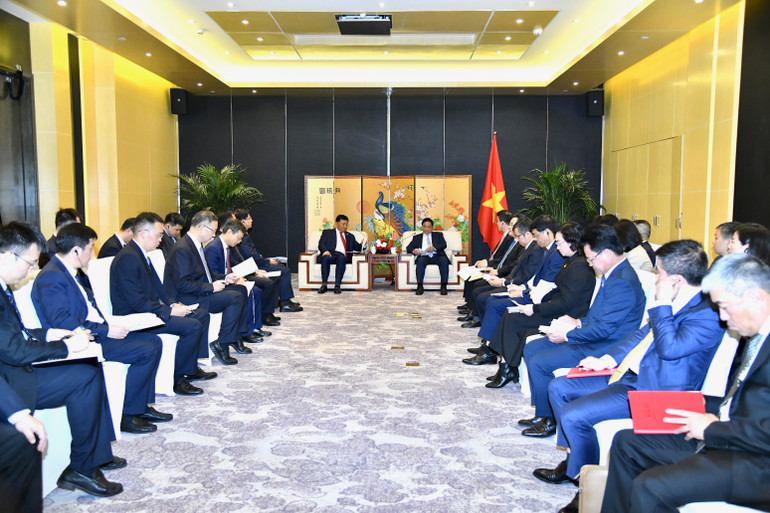 Quang cảnh buổi tiếp. (Ảnh: Thanh Giang)