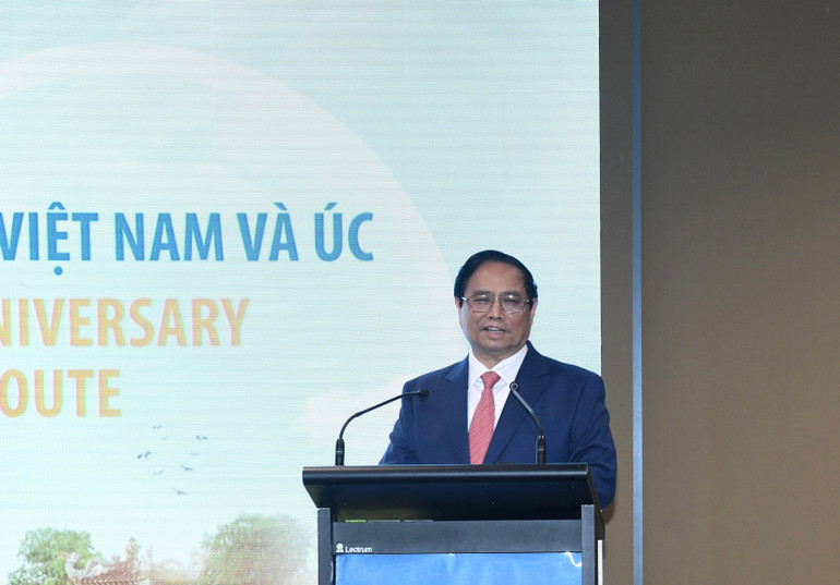 Thủ tướng Phạm Minh Chính phát biểu ý kiến tại buổi lễ.