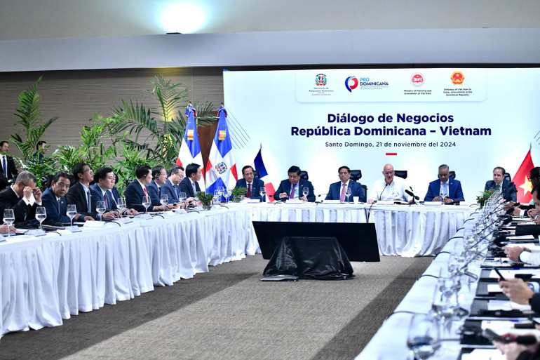 Quang cảnh cuộc Tọa đàm Doanh nghiệp Việt Nam-Cộng hòa Dominica (Ảnh: Thanh Giang).