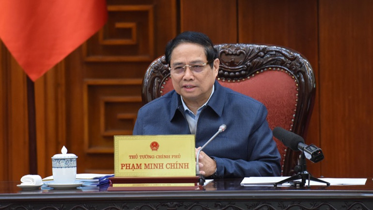 Thủ tướng Phạm Minh Chính phát biểu ý kiến kết luận Phiên họp. (Ảnh: TRẦN HẢI)