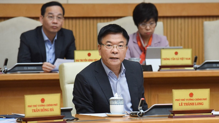 Phó Thủ tướng Chính phủ Lê Thành Long phát biểu ý kiến tại phiên họp. (Ảnh: Thanh Giang)