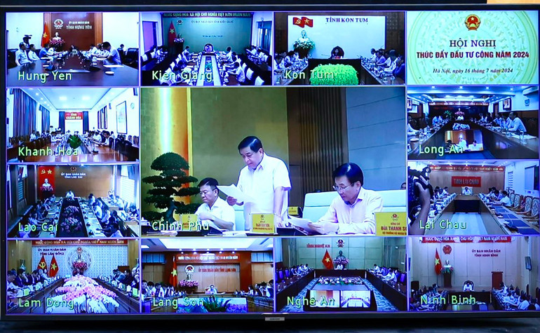 Hội nghị được truyền trực tuyến tới trụ sở 63 tỉnh, thành phố trực thuộc Trung ương. (Ảnh: TRẦN HẢI)