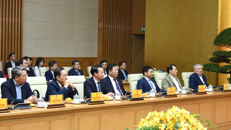 Các Thành viên Chính phủ tham dự buổi lễ. (Ảnh: Trần Hải)