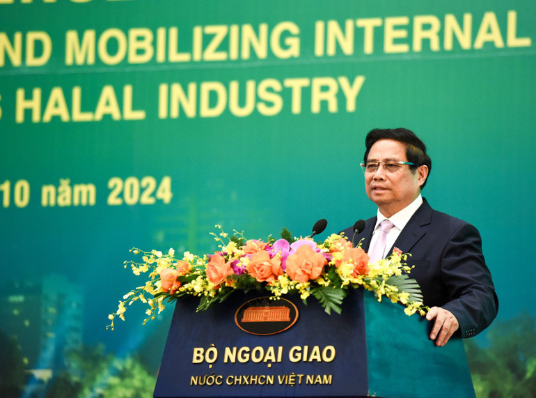 Thủ tướng Phạm Minh Chính phát biểu ý kiến tại Hội nghị. (Ảnh: TRẦN HẢI)