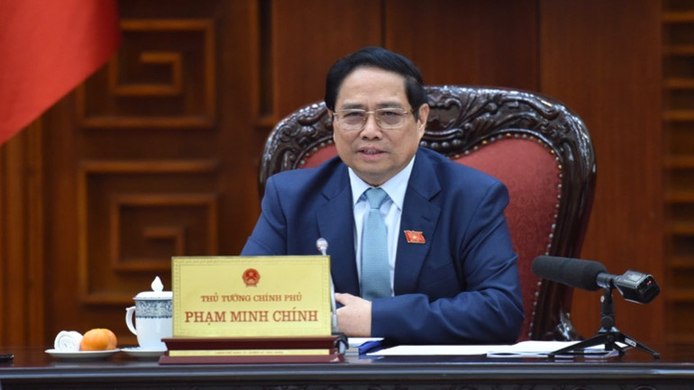 Thủ tướng Phạm Minh Chính phát biểu ý kiến kết luận phiên họp. (Ảnh: Trần Hải)