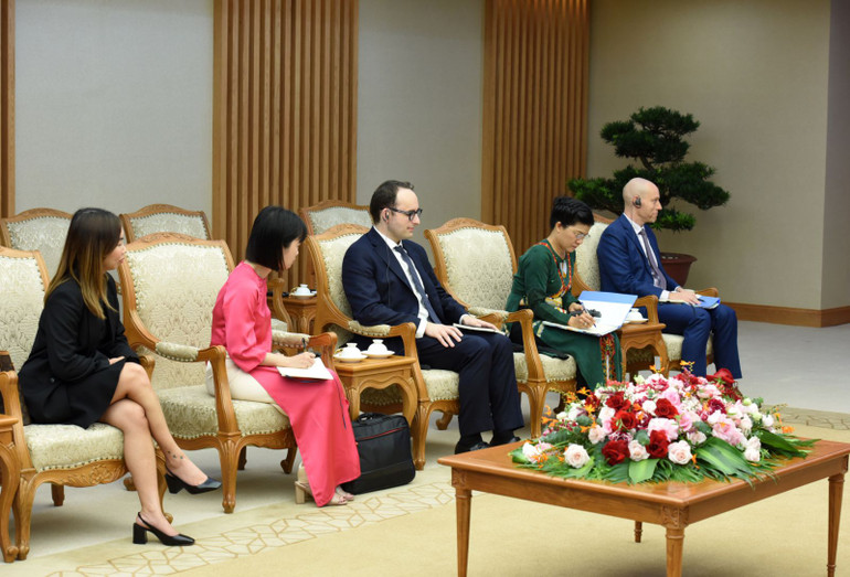 Đại diện phía Tập đoàn Meta tại buổi tiếp. (Ảnh: TRẦN HẢI) Đại diện phía Tập đoàn Meta tại buổi tiếp. (Ảnh: TRẦN HẢI)