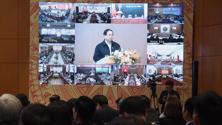 Hội nghị đối thoại được truyền trực tuyến đến 63 tỉnh, thành phố trực thuộc Trung ương. (Ảnh: TRẦN HẢI)