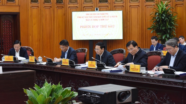 Các thành viên Ban Chỉ đạo tại Phiên họp. (Ảnh: TRẦN HẢI)