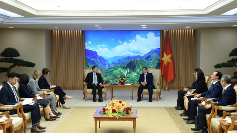 Quang cảnh buổi tiếp. (Ảnh: TRẦN HẢI)