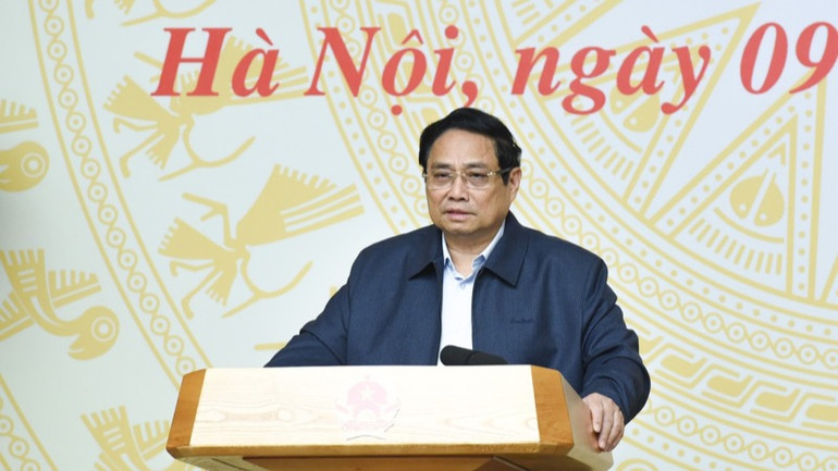 Thủ tướng Phạm Minh Chính phát biểu ý kiến tại phiên họp. (Ảnh: TRẦN HẢI)