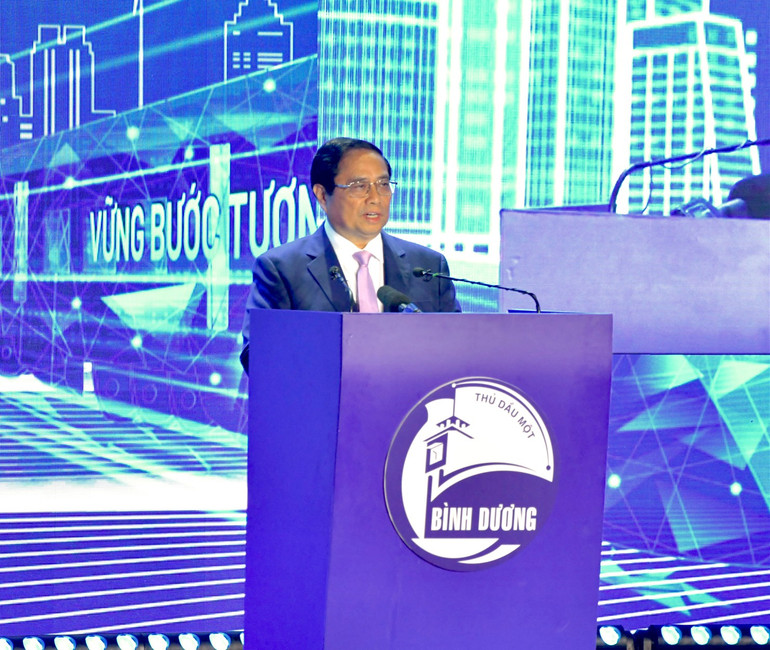 Thủ tướng Phạm Minh Chính phát biểu ý kiến tại Hội nghị. (Ảnh: THANH GIANG)