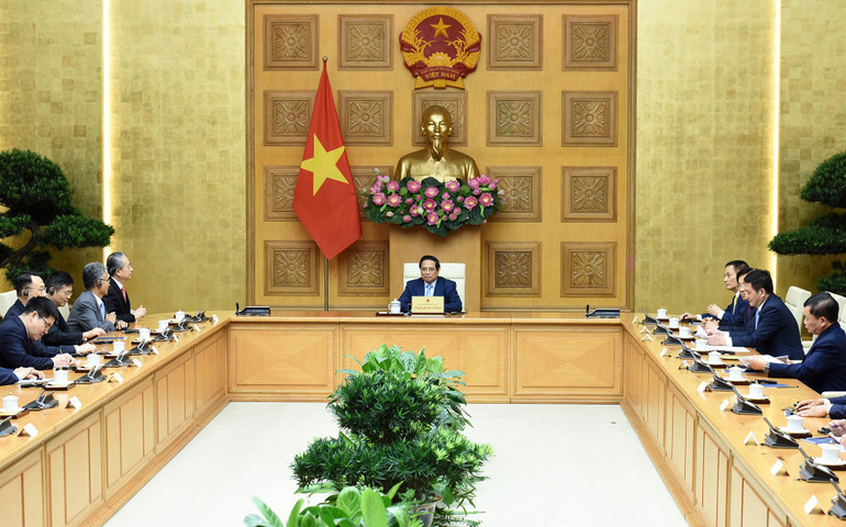 Quang cảnh buổi tiếp. (Ảnh: TRẦN HẢI)