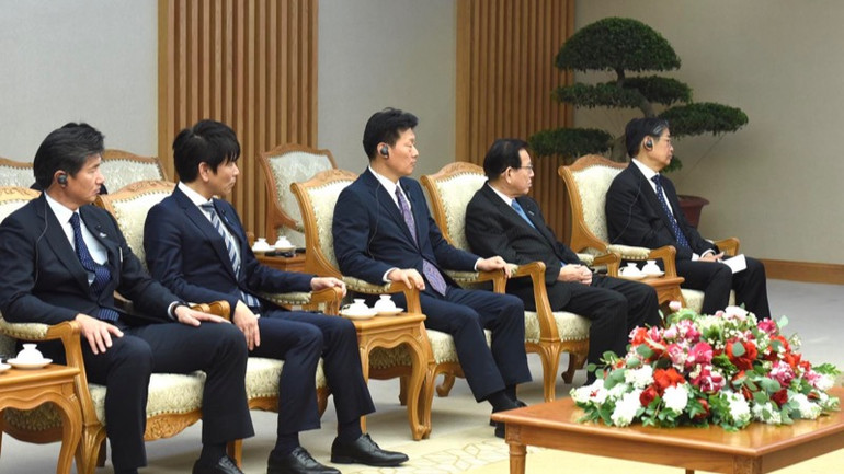 Đoàn đại biểu tỉnh Yamaguchi tại buổi tiếp. (Ảnh: TRẦN HẢI) Đoàn đại biểu tỉnh Yamaguchi tại buổi tiếp. (Ảnh: TRẦN HẢI)