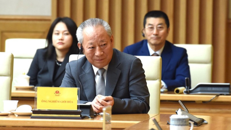 Ông Nghiêm Giới Hoà phát biểu ý kiến tại buổi làm việc. (Ảnh: Trần Hải)