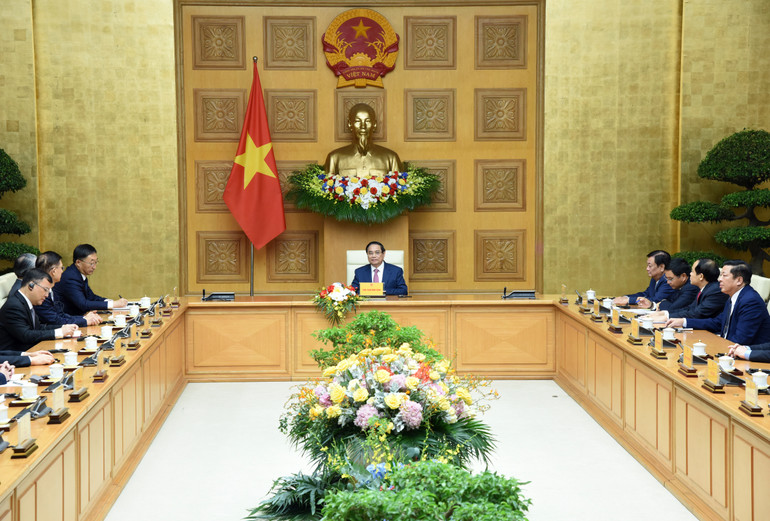 Quang cảnh buổi tiếp. (Ảnh: TRẦN HẢI)