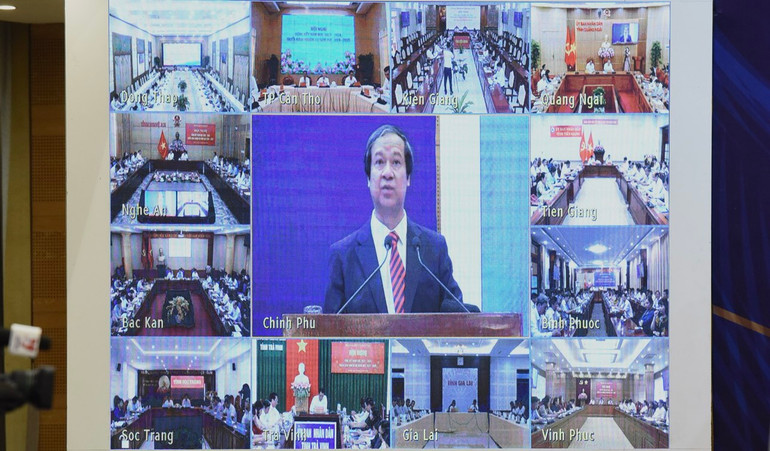 Hội nghị được truyền trực tuyến đến điểm cầu 63 tỉnh, thành phố trực thuộc Trung ương. (Ảnh: Trần Hải)