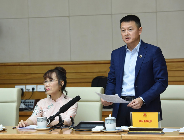 Ông Đặng Minh Trường, Chủ tịch HĐQT Tập đoàn Sun Group phát biểu ý kiến tại hội nghị. (Ảnh: TRẦN HẢI) Ông Đặng Minh Trường, Chủ tịch HĐQT Tập đoàn Sun Group phát biểu ý kiến tại hội nghị. (Ảnh: TRẦN HẢI)