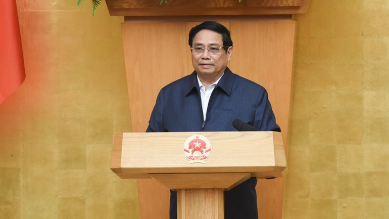 Thủ tướng Phạm Minh Chính phát biểu ý kiến tại phiên họp Chính phủ thường kỳ tháng 11 (Ảnh: Trần Hải).