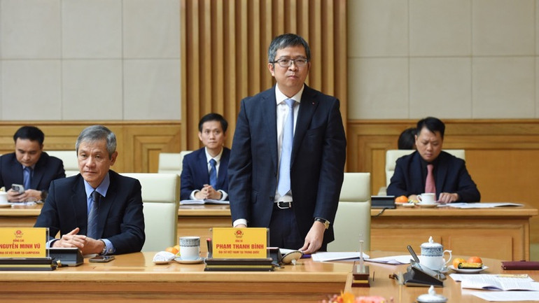 Thứ trưởng Ngoại giao, Đại sứ Việt Nam tại Trung Quốc Phạm Thanh Bình phát biểu ý kiến. (Ảnh: TRẦN HẢI)