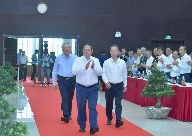 Thủ tướng Phạm Minh Chính tới dự và chủ trì Hội nghị (Ảnh: THANH GIANG).