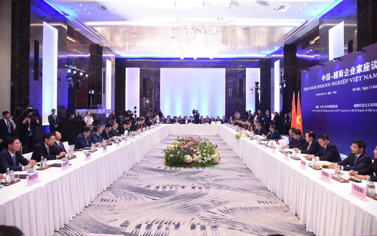 Quang cảnh Tọa đàm Doanh nghiệp Việt Nam-Trung Quốc (Ảnh: TRẦN HẢI)