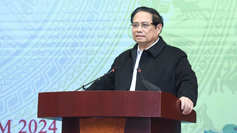 Thủ tướng Phạm Minh Chính phát biểu ý kiến chỉ đạo Hội nghị. (Ảnh: TRẦN HẢI)