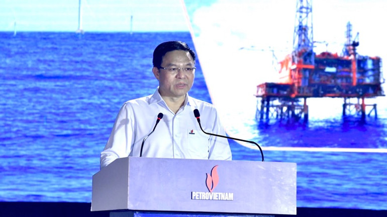 Chủ tịch HĐTV Tập đoàn Dầu khí Quốc gia Việt Nam Lê Mạnh Hùng phát biểu ý kiến tại sự kiện. (Ảnh: Thanh Giang)